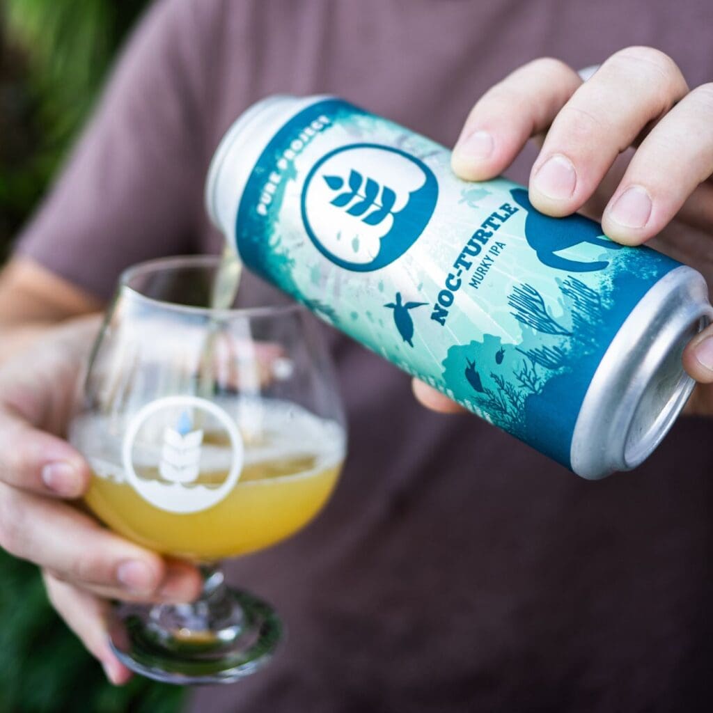 Image of can of Noc-Turtle IPA being poured into a glass