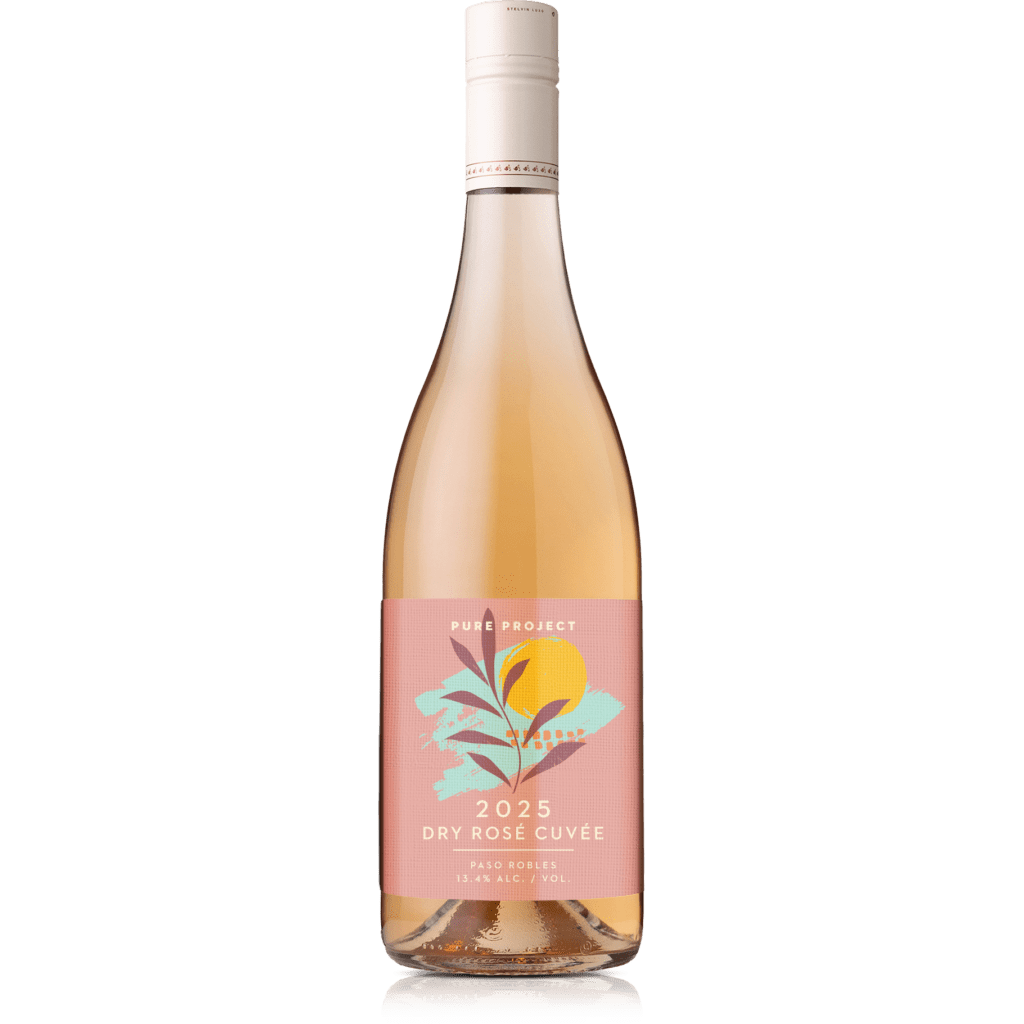 A bottle of Pure Project 2025 Dry Rosé in collaboration with Tablas Creek
