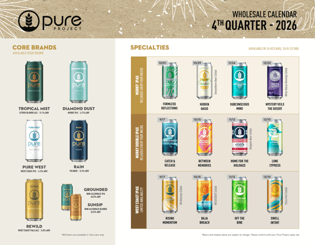 Pure Project Q4 Wholesale Calendar