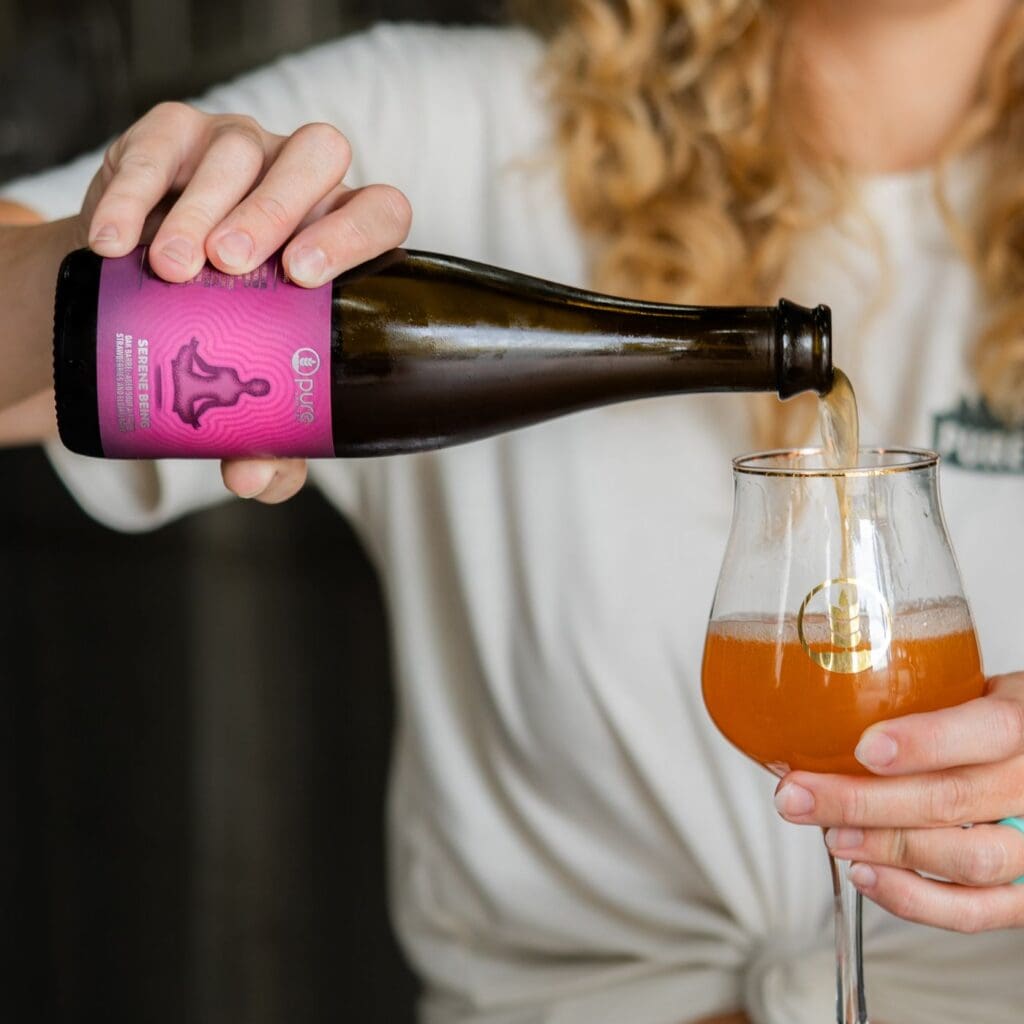 Serene Being poured into a glass